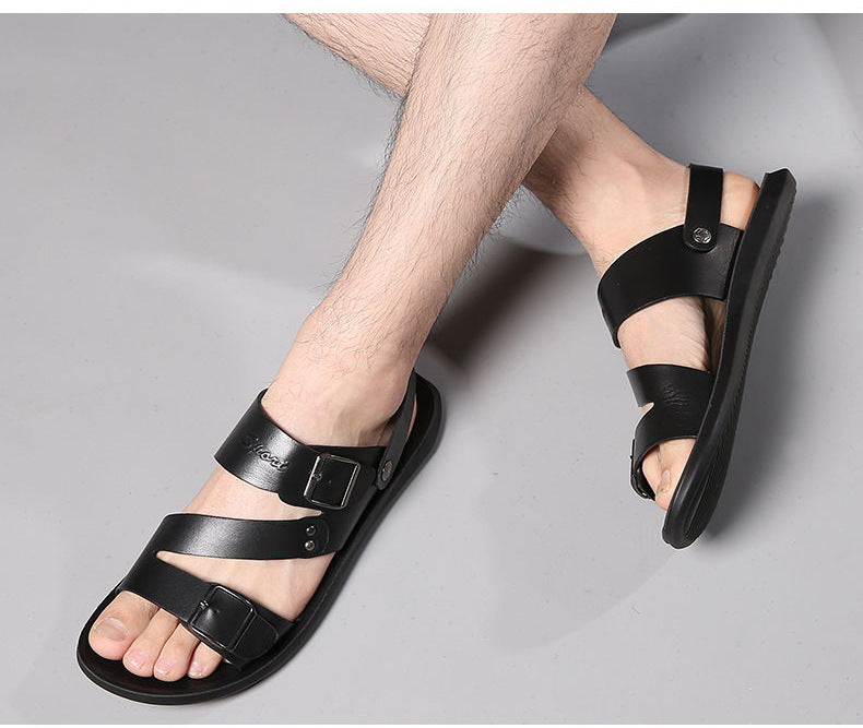 King Neue Herren-Strandsandalen aus Leder