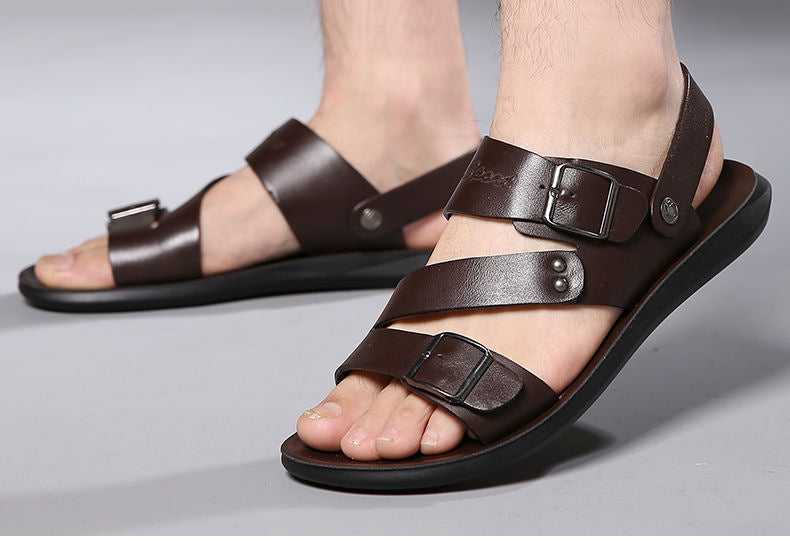 King Neue Herren-Strandsandalen aus Leder