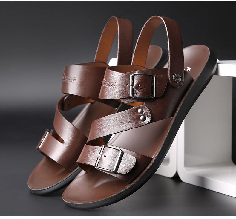 King Neue Herren-Strandsandalen aus Leder