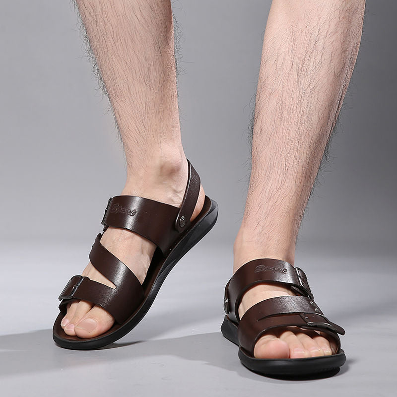 King Neue Herren-Strandsandalen aus Leder