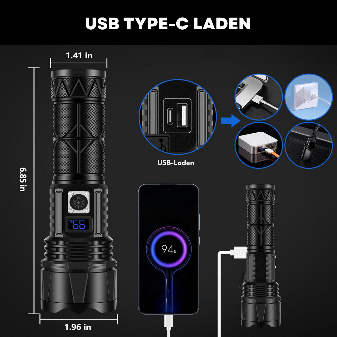 UltraHelle, Zoombare King Shop Taschenlampe