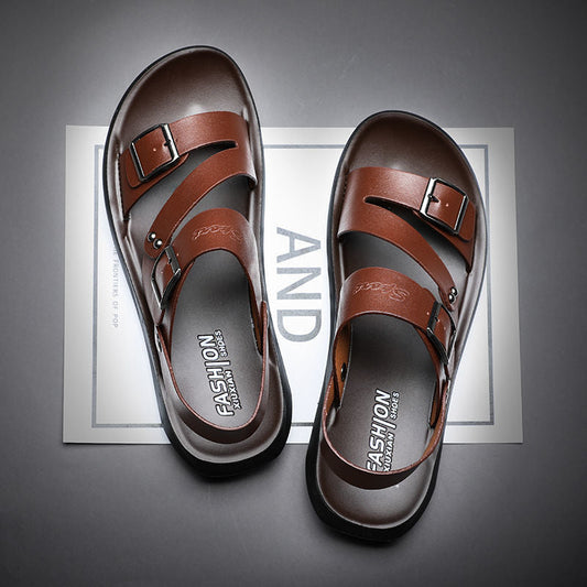 King Neue Herren-Strandsandalen aus Leder