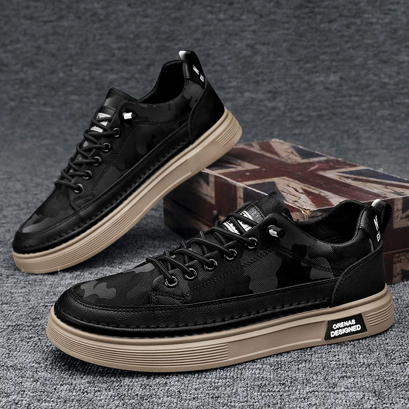 King Shop Britische Echte Leder Freizeitschuhe